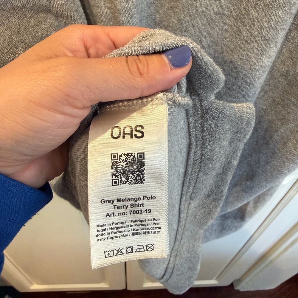 OAS Grey Melange Terry Polo - Picture 6 of 7